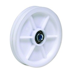 Polea de Nylon de 2 Canales R3.5 100 para Puerta Basculante  Desliza