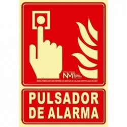 Señal de Pulsador de Alarma PVC 0,7 mm Clase B 210x300 mm  Normaluz