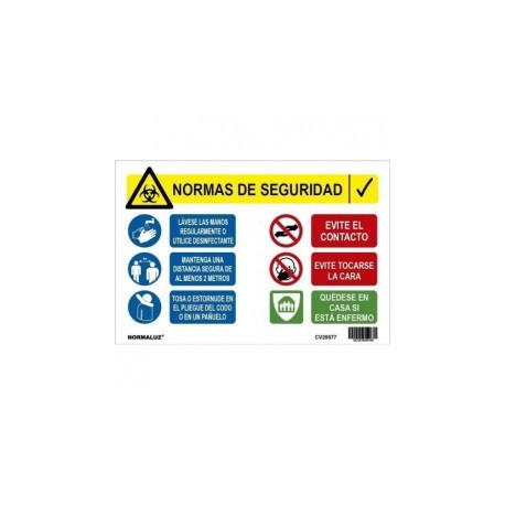 Señal Adhesiva Normas de Seguridad 150x200 mm  Normaluz