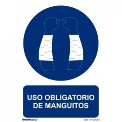 Señal ""Uso Obligatorio de Manguitos"" PVC 0,7 mm 210x300 mm  Normal