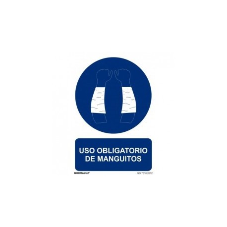 Señal ""Uso Obligatorio de Manguitos"" PVC 0,7 mm 210x300 mm  Normal