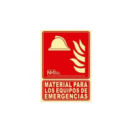 Señal Material para los Equipos de Emergencias PVC 0,7 mm Clase B 210