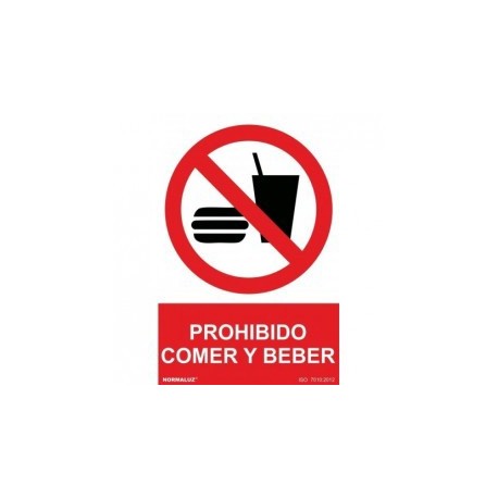 Señal Prohibido Comer y Beber PVC 0,7 mm 210x300 mm