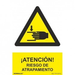Adhesivo Peligro Riesgo de Atrapamiento 100x150 mm