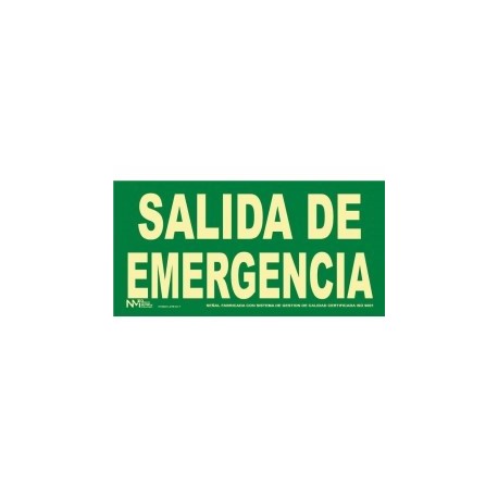 Señal Salida de Emergencia PVC 0,7 mm Clase B 320x160 mm