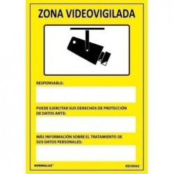 Señal Peligro Zona Videovigilada PVC 0,7 mm 210x300 mm  Normaluz