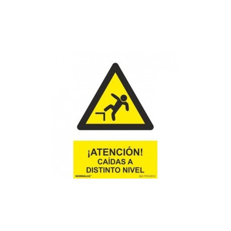 Señal Peligro Caídas a Distinto Nivel PVC 0,7 mm 210x300 mm