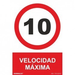 Señal Velocidad Máxima 10 PVC 0,7 mm 210x300 mm