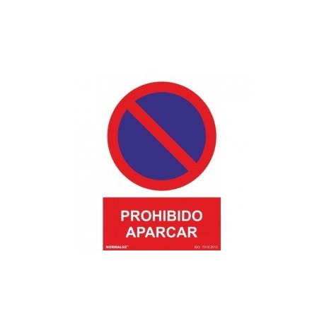 Señal Prohibido Aparcar PVC 0,7 mm 210x300 mm  Normaluz