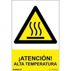 Adhesivo Peligro Atención Alta Temperatura 100x150 mm