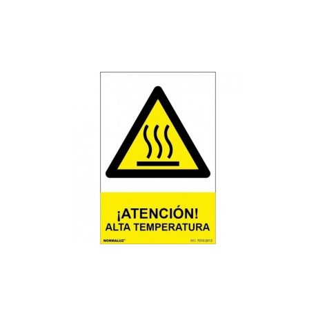 Adhesivo Peligro Atención Alta Temperatura 100x150 mm