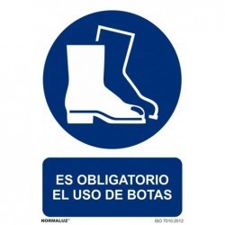Señal Es Obligatorio el Uso de Botas PVC 0,7 mm 210x300 mm  Normaluz