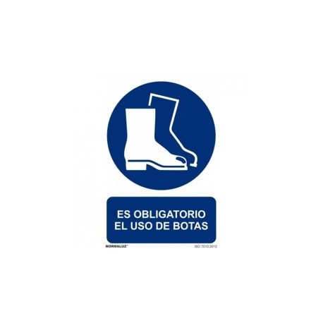 Señal Es Obligatorio el Uso de Botas PVC 0,7 mm 210x300 mm  Normaluz