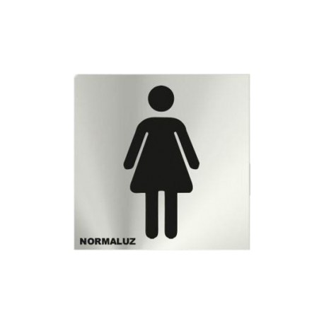 Señal Inox Aseos Mujer 120x120 mm