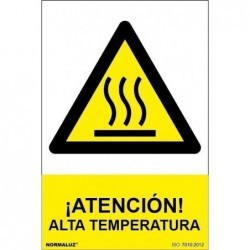 Señal Peligro Atención Alta Temperatura PVC 0,7 mm 210x300 mm  Norma