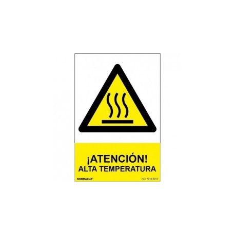 Señal Peligro Atención Alta Temperatura PVC 0,7 mm 210x300 mm  Norma