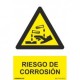 Señal Peligro Riesgo de Corrosión PVC 0,7 mm 210x300 mm