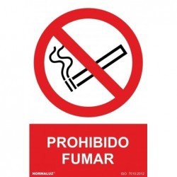 Señal ""Prohibido Fumar"" PVC 0,7 mm 210x300 mm  Normaluz"