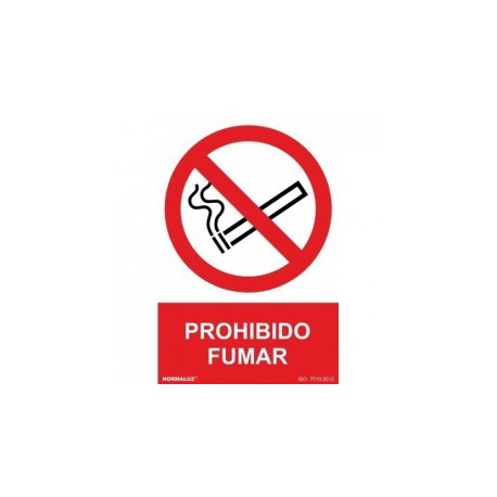 Señal ""Prohibido Fumar"" PVC 0,7 mm 210x300 mm  Normaluz"