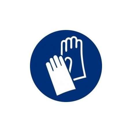 Adhesivo Circular ""Uso Obligatorio de Guantes"" 9 cm  Normaluz"