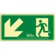 Señal de Evacuación Escalera Abajo Izquierda PVC 0,7 mm Clase B  Nor