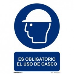 Señal Es Obligatorio el Uso del Casco PVC 0,7 mm 210x300 mm  Normalu