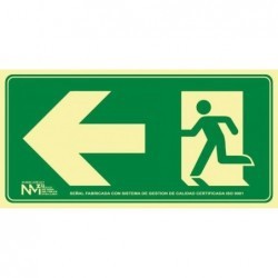 Señal de Evacuación con Flecha Izquierda PVC 0,7 mm Clase B – Distanc