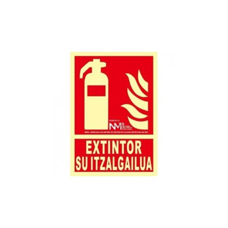Señal Fotoluminiscente de Extintor en Euskera B00101E  Normaluz