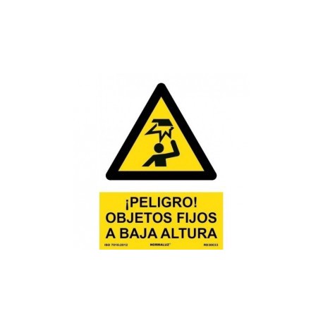 Señal Peligro Objetos Fijos a Baja Altura PVC 0,7 mm 210x300 mm  Nor
