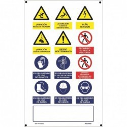 Cartel Múltiple Vertical PVC 0,4 mm 500x900 mm  Normaluz