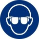 Adhesivo Circular ""Uso Obligatorio de Gafas"" 9 cm  Normaluz"