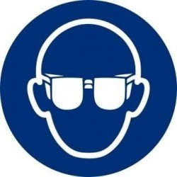 Adhesivo Circular ""Uso Obligatorio de Gafas"" 9 cm  Normaluz"