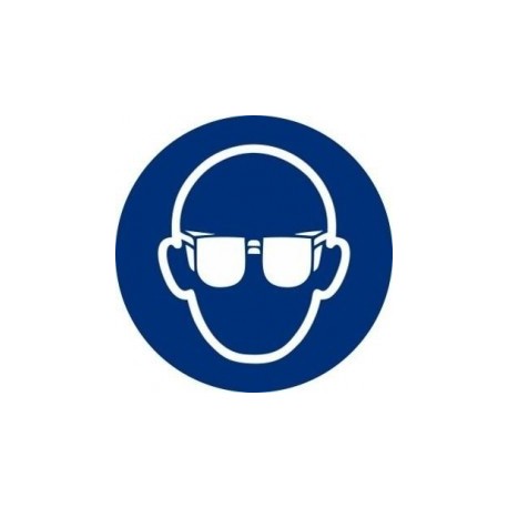 Adhesivo Circular ""Uso Obligatorio de Gafas"" 9 cm  Normaluz"