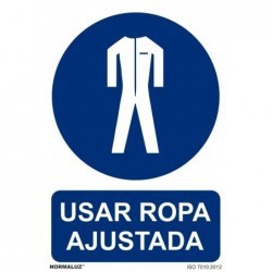 Señal Obligatoria Usar Ropa Ajustada PVC 0,7 mm 210x300 mm