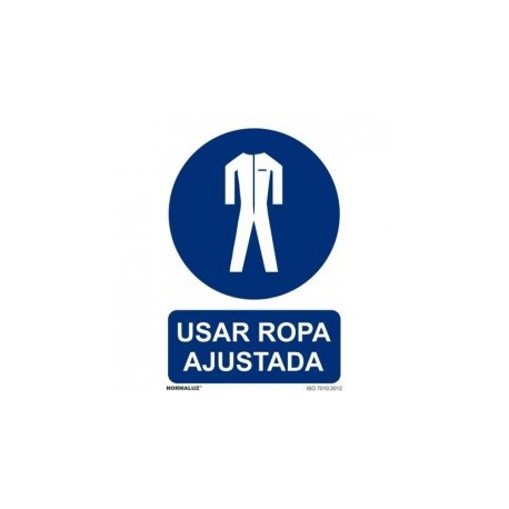 Señal Obligatoria Usar Ropa Ajustada PVC 0,7 mm 210x300 mm