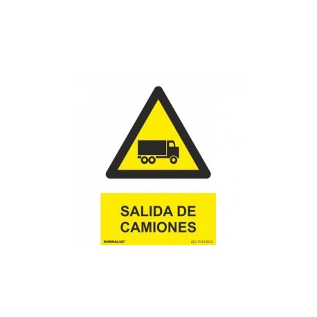 Señal Peligro Salida de Camiones PVC 0,7 mm 210x300 mm  Normaluz