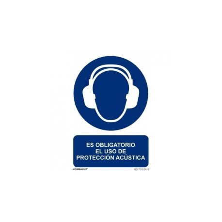 Señal Es Obligatorio el Uso de Protección Acústica PVC 0,7 mm 210x300