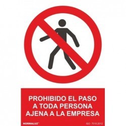 Señal Prohibido el Paso Persona Ajena a la Empresa PVC 0,7 mm 210x300