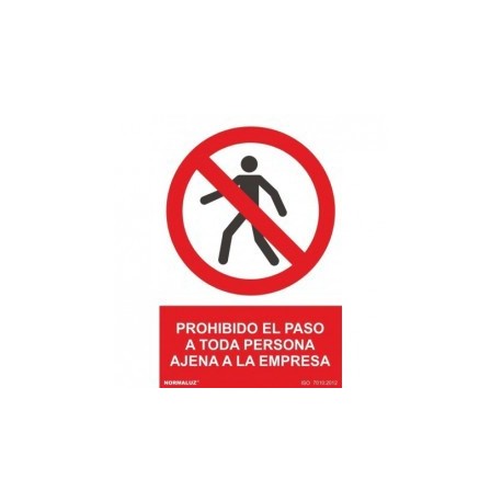 Señal Prohibido el Paso Persona Ajena a la Empresa PVC 0,7 mm 210x300