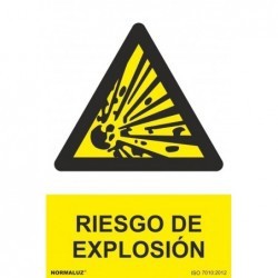 Señal Peligro Riesgo de Explosión PVC 0,7 mm 210x300 mm
