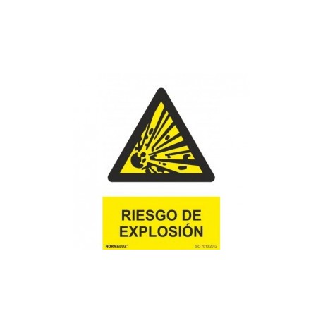 Señal Peligro Riesgo de Explosión PVC 0,7 mm 210x300 mm