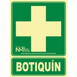 Señal ""Botiquín"" PVC 1 mm Clase A 224x300 mm  Normaluz"