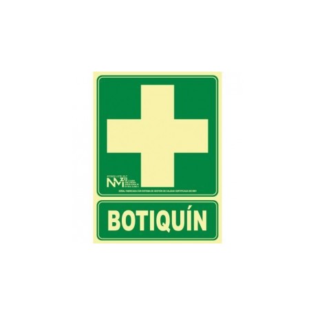 Señal ""Botiquín"" PVC 1 mm Clase A 224x300 mm  Normaluz"