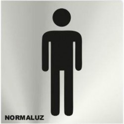 Señal Inox Aseos Hombre 120x120 mm