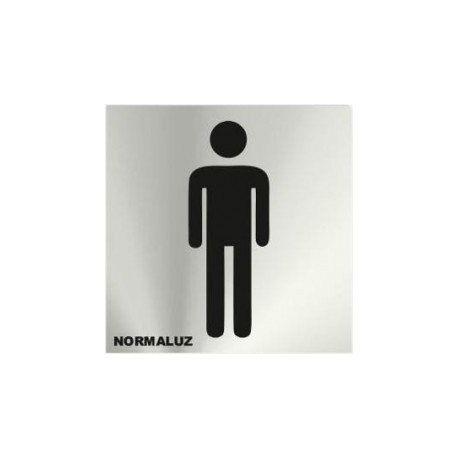 Señal Inox Aseos Hombre 120x120 mm