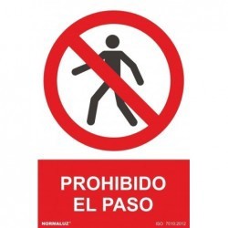 Señal Prohibido el Paso PVC 0,7 mm 210x300 mm  Normaluz