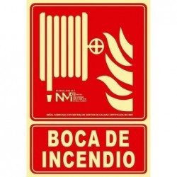 Señal BIE  Boca de Incendio PVC 0,7 mm Clase B 210x300 mm  Normaluz