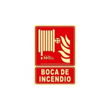Señal BIE  Boca de Incendio PVC 0,7 mm Clase B 210x300 mm  Normaluz