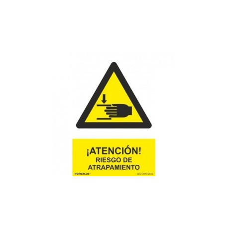 Señal ""Peligro: Riesgo de Atrapamiento"" PVC 0,7 mm 210x300 mm  Nor