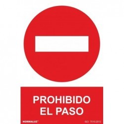 Señal Prohibido el Paso PVC 0,7 mm 210x300 mm  Normaluz